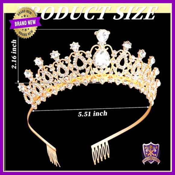 12-Piece Rhinestone Tiara Set with Combs for Weddings Parties Prom main image 7